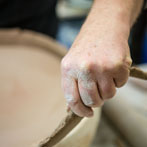 John Higgins at work in his studio 2018